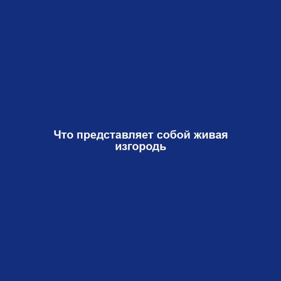 Что представляет собой живая изгородь